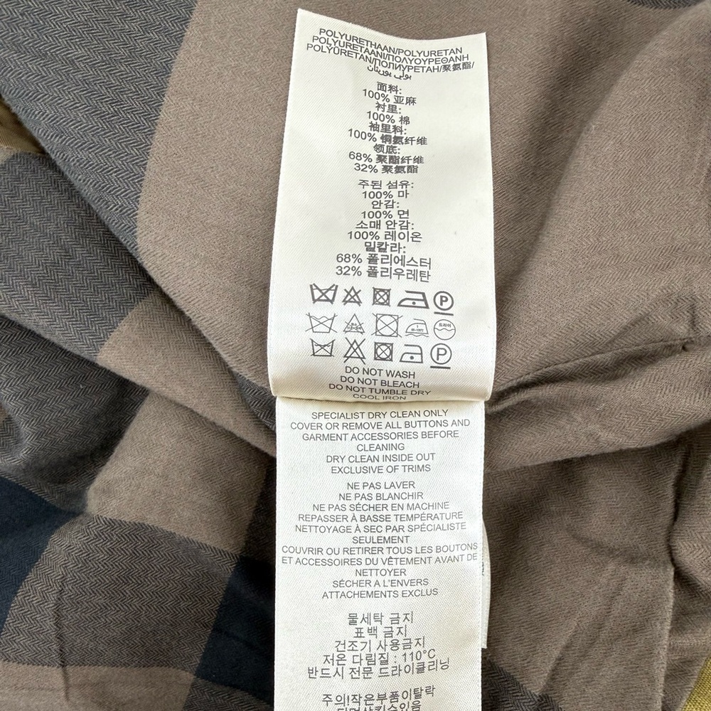 Burberry Brit Olive Green Linen Moto Biker Leather Jacket Size US6 MSRP $1250 - Picture 14 of 15
